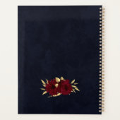 シックなブルゴーニュと金ゴールドネイビー結婚ズ プランナー手帳 (裏面)