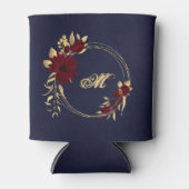 シックなブルゴーニュと金ゴールドネイビー結婚ズ 缶クーラー (正面)