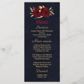 シックなブルゴーニュと金ゴールドネイビー結婚ブルー メニュー (正面)