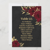 シックなブルゴーニュと金ゴールドブラックのシーティンググラフカード 招待状 (正面)