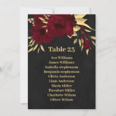 シックなブルゴーニュと金ゴールドブラックのシーティンググラフカード 招待状 (正面)