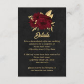 シックなブルゴーニュと金ゴールドブラック結婚ズ エンクロージャーカード (正面)