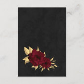 シックなブルゴーニュと金ゴールドブラック結婚ズ エンクロージャーカード (裏面)