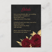 シックなブルゴーニュと金ゴールドブラック結婚ズ エンクロージャーカード (正面)