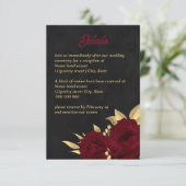 シックなブルゴーニュと金ゴールドブラック結婚ズ エンクロージャーカード (スタンド正面)