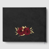 シックなブルゴーニュと金ゴールドブラック結婚ズ ゲストブック (裏面)