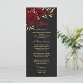 シックなブルゴーニュと金ゴールドブラック結婚ズ メニュー (スタンド正面)