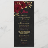 シックなブルゴーニュと金ゴールドブラック結婚ズ メニュー (正面)