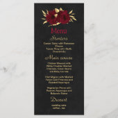 シックなブルゴーニュと金ゴールドブラック結婚ズ メニュー (正面)