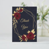 シックなブルゴーニュと金ゴールドブラック サンキューカード (スタンド正面)