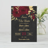 シックなブルゴーニュと金ゴールドブラック セーブザデート (スタンド正面)