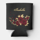 シックなブルゴーニュと金ゴールドブラック 缶クーラー (正面)