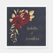 シックなブルゴーニュと金ゴールド海軍 スタンダードランチョンナプキン (正面)