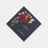 シックなブルゴーニュと金ゴールド海軍 スタンダードランチョンナプキン (角)