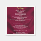 シックなブルゴーニュと金ゴールド結婚スクリプトのおもしろい事実 スタンダードカクテルナプキン (正面)