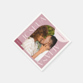 シックなブルゴーニュのアーチフォト結婚ズ スタンダードカクテルナプキン (角)