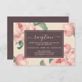 シックなブルゴーニュオフホワイトピンクローズフローラ結婚ズ エンクロージャーカード (正面/裏面)