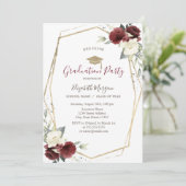 シックなブルゴーニュバラ,グラッドキャップ,卒業 招待状 (スタンド正面)