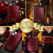 シックなブルゴーニュフェイクーレッドクロコダイルビジネス プランナー手帳