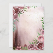 シックなブルゴーニュフラワーズドレス金ゴールドフレームキンセアニェラ 招待状 (裏面)