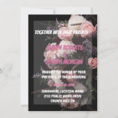 シックなブルゴーニュフローラ結婚式招待状 招待状 (正面)