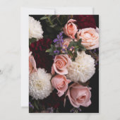 シックなブルゴーニュフローラ結婚式招待状 招待状 (裏面)