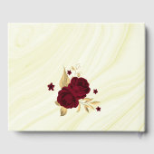 シックなブルゴーニュフローラ葉金ゴールド大理石 ゲストブック (裏面)