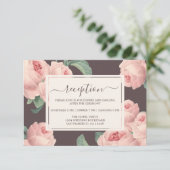 シックなブルゴーニュヴィンテージピンクローズフローラ エンクロージャーカード (スタンド正面)