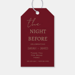 シックなブルゴーニュ前結婚夜ありがとう ギフトタグ