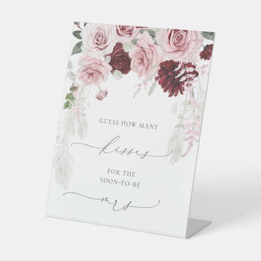 シックなブルゴーニュ埃バラフローラどのように多くのキス 台座サイン (正面)