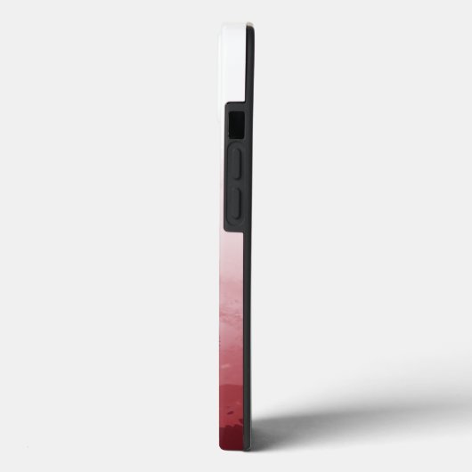 シックなブルゴーニュ水彩フローラモノグラム Case-Mate iPhoneケース (裏面 / 左)