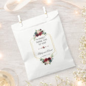 シックなブルゴーニュ海軍ブルー結婚フローラサンキュー フェイバーバッグ (クリップ留めされた状態)