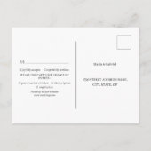 シックなブルゴーニュ赤ローズブロッサムブラックウェディングRSVP インビテーションポストカード (裏面)