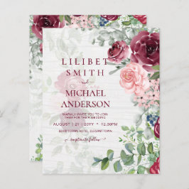 シックなブルゴーニュ赤面ピンクフローラグリーナリー結婚ズ