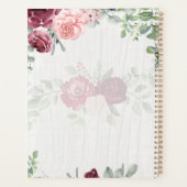 シックなブルゴーニュ赤面ピンクフローラグリーナリー結婚ズ プランナー手帳 (裏面)