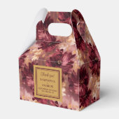 シックなブルゴーニュ赤面金ゴールド結婚式の引き出物ギフトボックス フェイバーボックス (正面サイド)