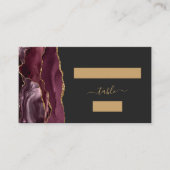 シックなブルゴーニュ金ゴールドアゲートダーク結婚ズの護衛 プレイスカード (正面)