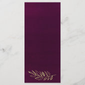 シックなブルゴーニュ金ゴールドグリッター葉プログラム プログラム (裏面)