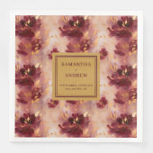 シックなブルゴーニュ金ゴールドボホ結婚の布ナプキン (正面)