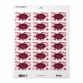 シックなブルゴーニュ&赤面ピンクウォーターカラーフローラ ラベル (フルシート)