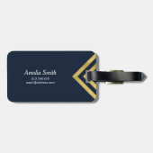 シックなブルーとフェイク金ゴールドジオメトリック荷物タグ ラゲッジタグ