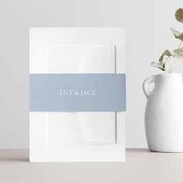 シックなブルーとホワイトアジサイ結婚ズ 招待状ベリーバンド