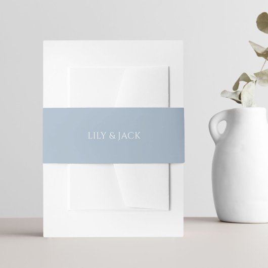 シックなブルーとホワイトアジサイ結婚ズ 招待状ベリーバンド