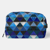 シックなブルーのターコイズグレー幾何学的 ドップキット (裏面)