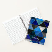 シックなブルーのターコイズグレー幾何学的 ノートブック (内部)