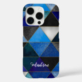シックなブルーのターコイズグレー幾何学的 Case-Mate iPhoneケース (裏面)