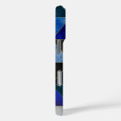 シックなブルーのターコイズグレー幾何学的 Case-Mate iPhoneケース (裏面 / 右)
