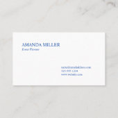 シックなブルーの水彩染め染め模様（モノグラム付） 名刺 (裏面)