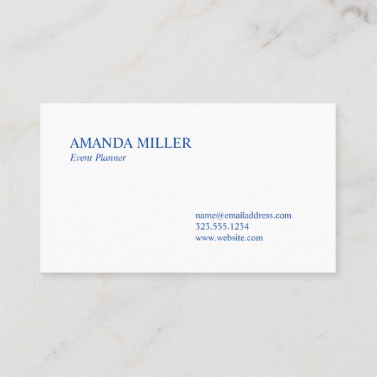 シックなブルーの水彩染め染め模様（モノグラム付） 名刺 (裏面)