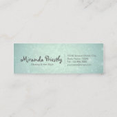 シックなブルーの金ゴールドのラッシュスクリプトメイクアップアーティスト スキニー名刺 (裏面)